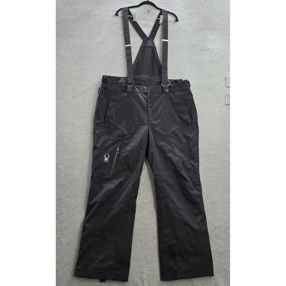 Spyder Men Snowboard Big XXXL SHORT Black Thinsulate Logo Zipper 33" Inseam